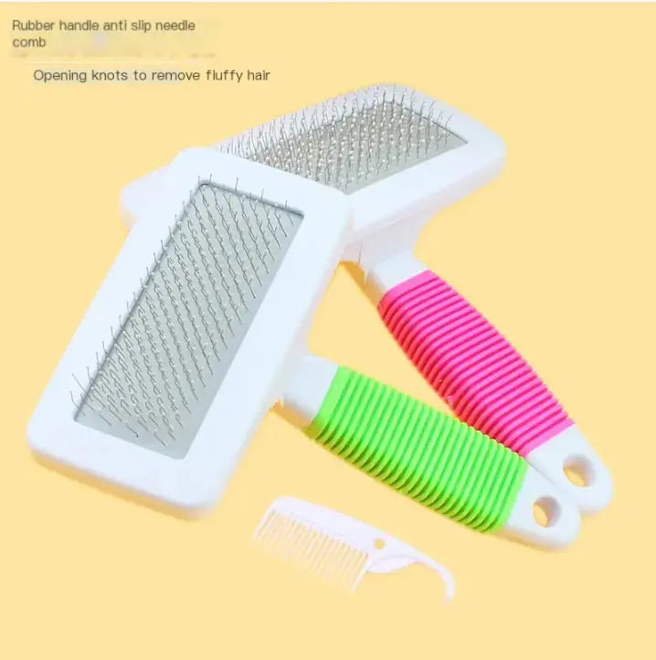 Pet Massage Steel Needle Comb Handle Fluffy Friends