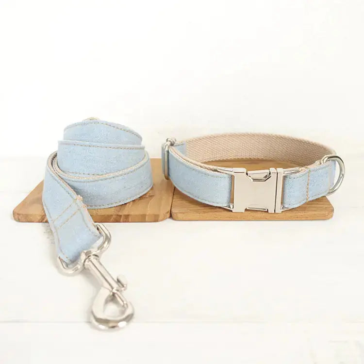 Blue Denim Leash for Pet Dogs Fluffy Friends