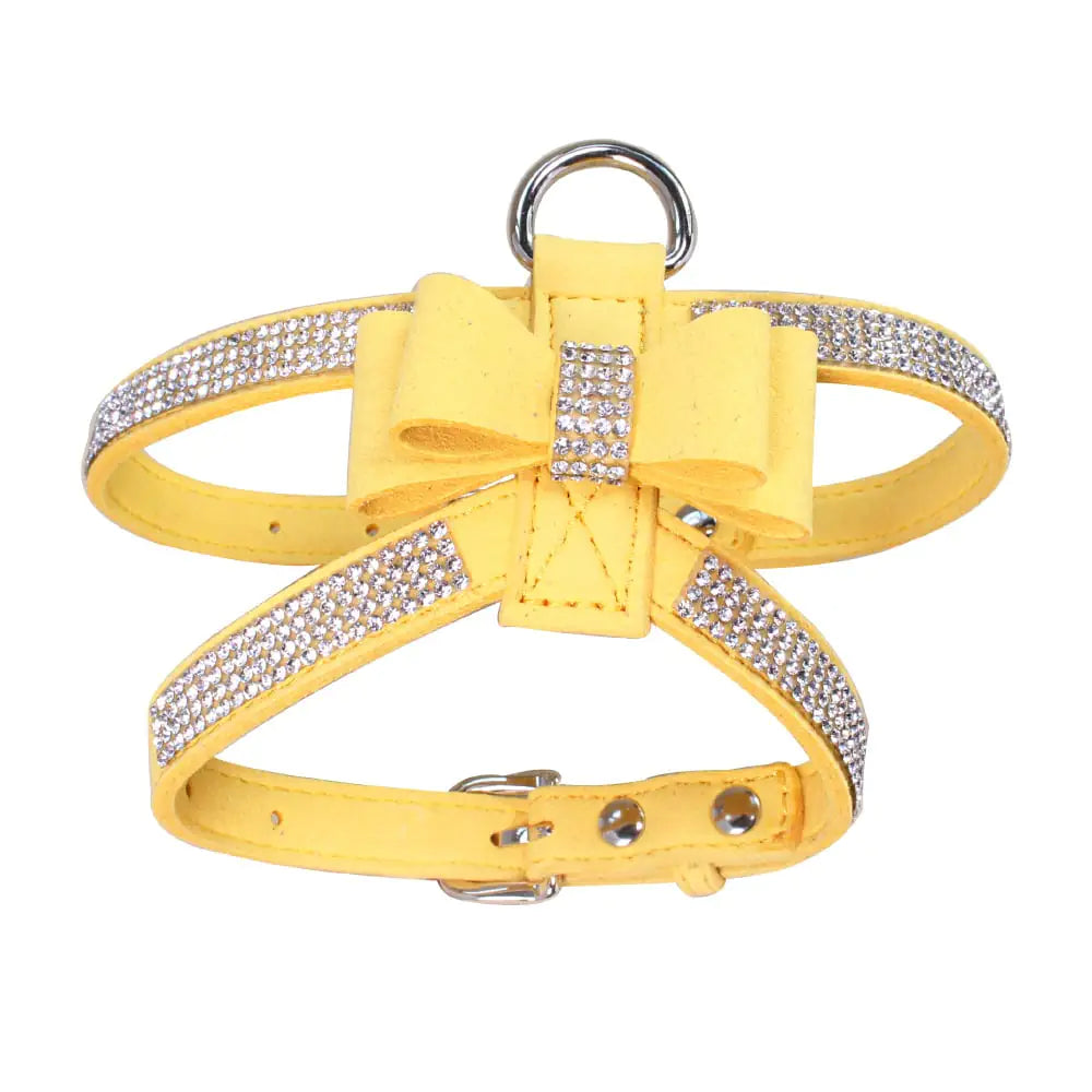 Rhinestone Anti-Strike Pet Chest Strap and Leash | Stylish Pet Control