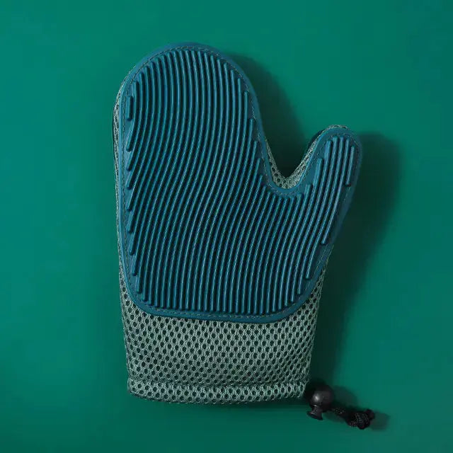 Silicone Massage Gloves and Pet Hair Removal Brushes Fluffy Friends
