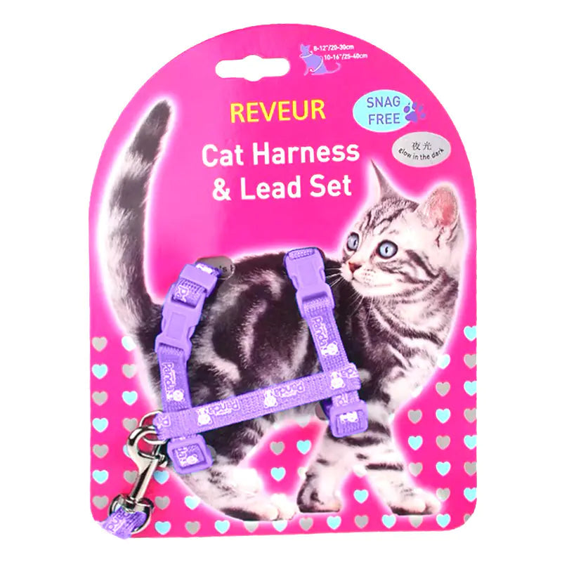 Reflective Cat Chest Strap for Night Safety | Adjustable Pet Harness