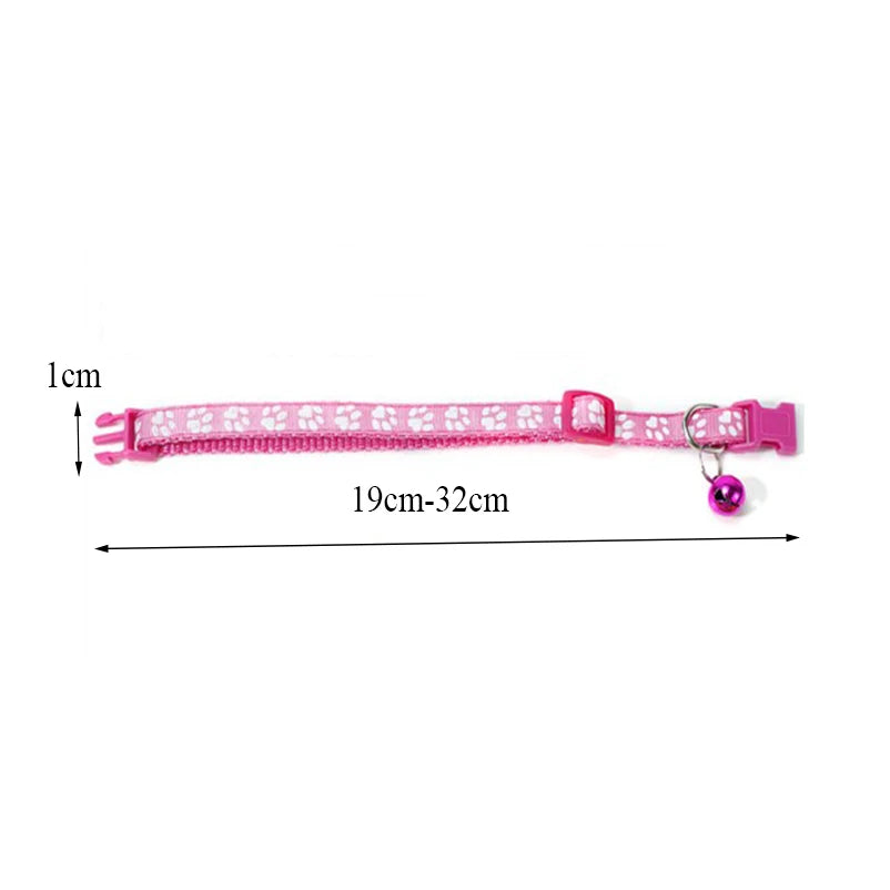 Color Printed Pet Bell Collar | Multi-Color Cat and Puppy Collar