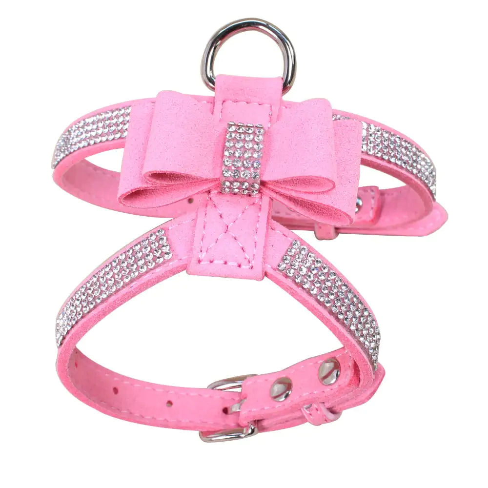 Rhinestone Anti-Strike Pet Chest Strap and Leash | Stylish Pet Control