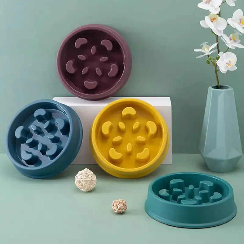 Petal-Shaped Slow Feed Dog Puzzle Bowl - Anti-Slip | Healthy Eating
