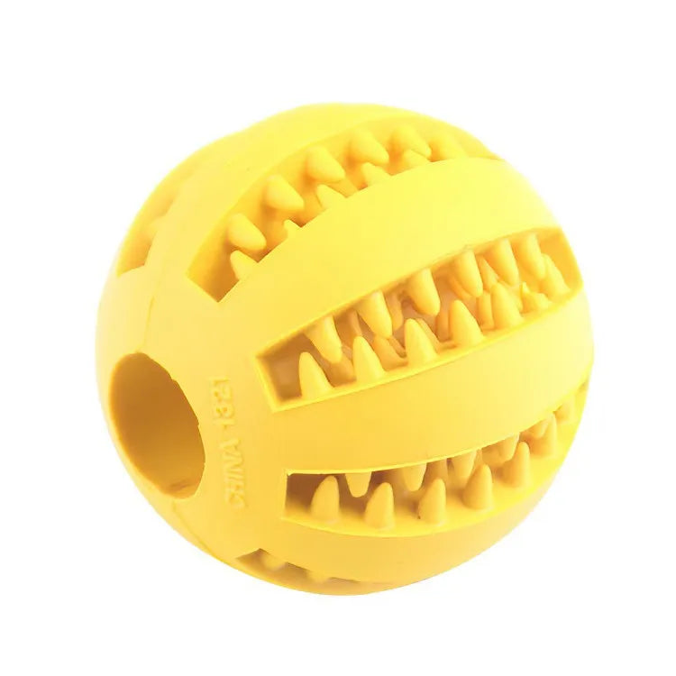 Nontoxic Bite Resistant Dog Toy Ball | Treat Feeder and Tooth Cleaning Ball