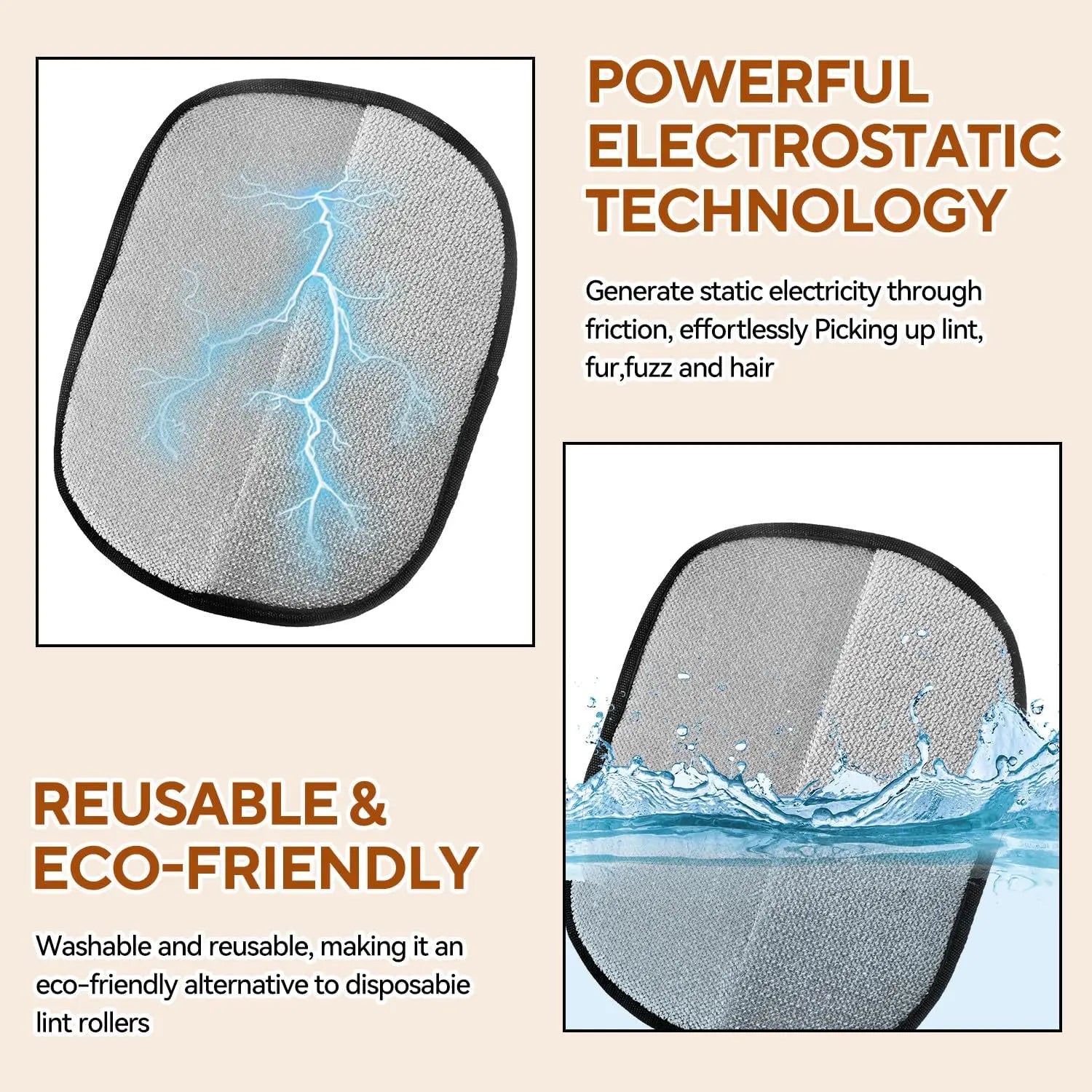 Reusable Pet Hair Removal Gloves | Double-Sided Grooming Tool