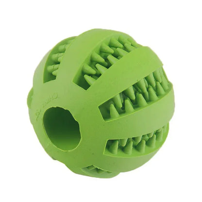 Nontoxic Bite Resistant Dog Toy Ball | Treat Feeder and Tooth Cleaning Ball