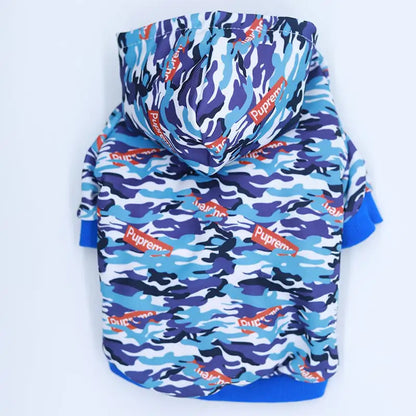 Camouflage Pet Hoodie with Printed Design | Stylish Dog & Cat Wear