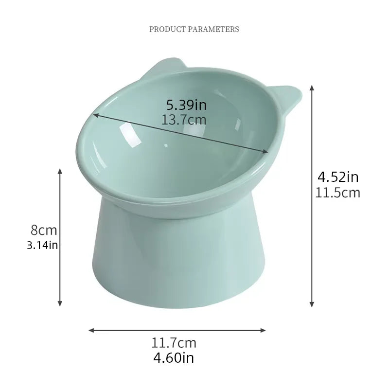 Pet feeding bowl Diagonal neck guard