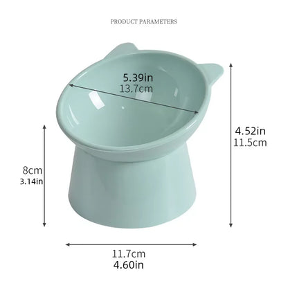 Pet feeding bowl Diagonal neck guard