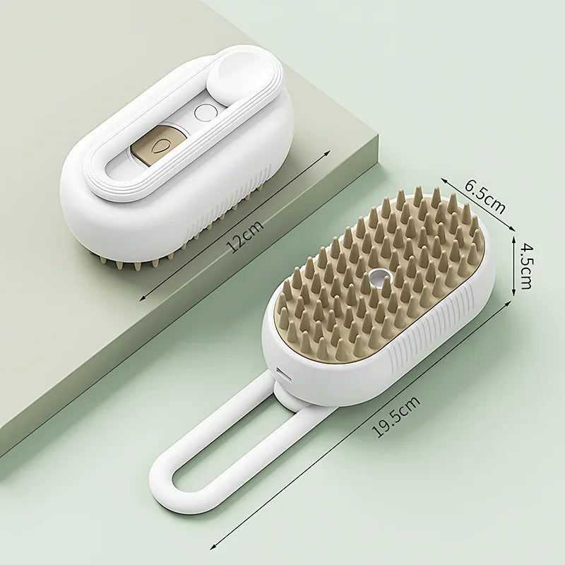 3 in 1 Electric Pet Steam Brush | Cleaning, Massage & Grooming Comb