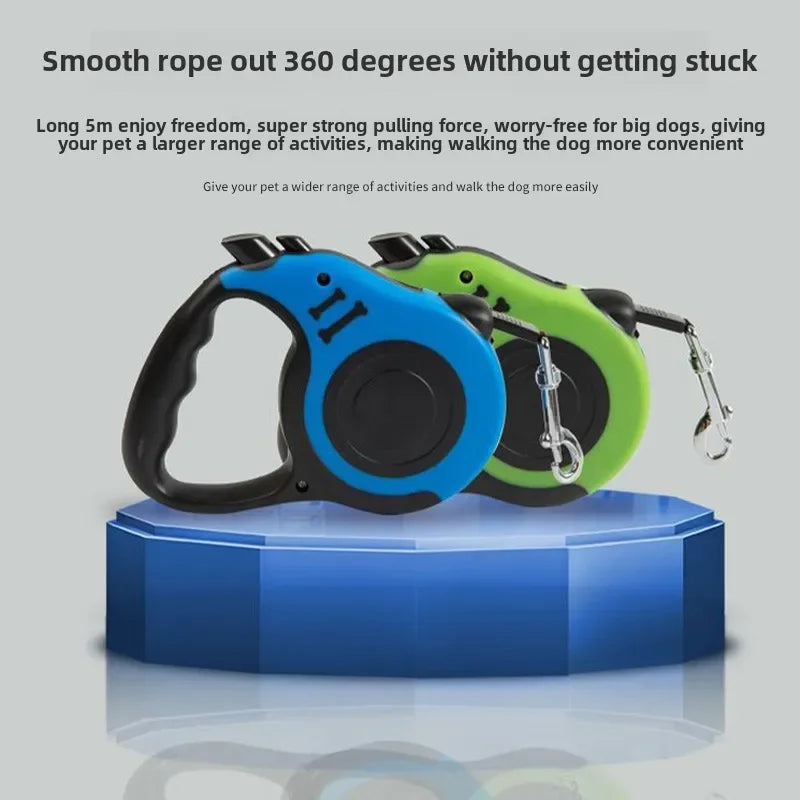 Durable Nylon Dog Leash | 3m & 5m Retractable for All Pets
