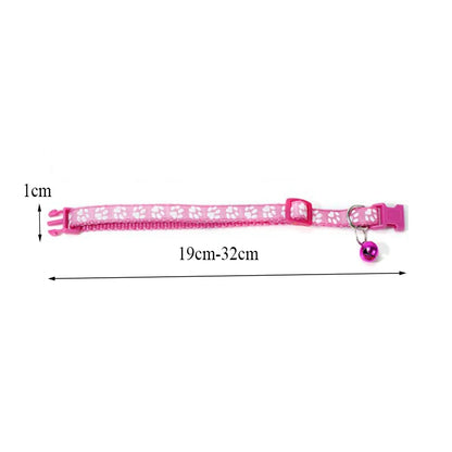 Cat Bell Collar with Dog Print | Adjustable Pet Collar