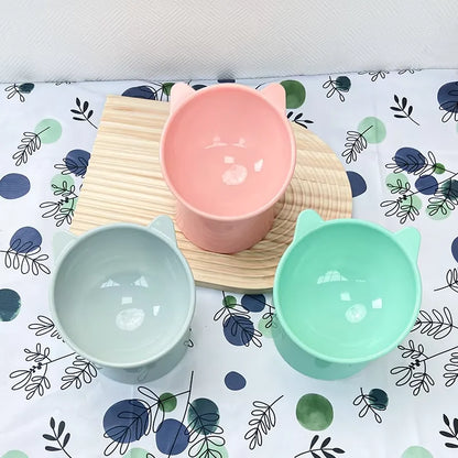 Pet feeding bowl Diagonal neck guard