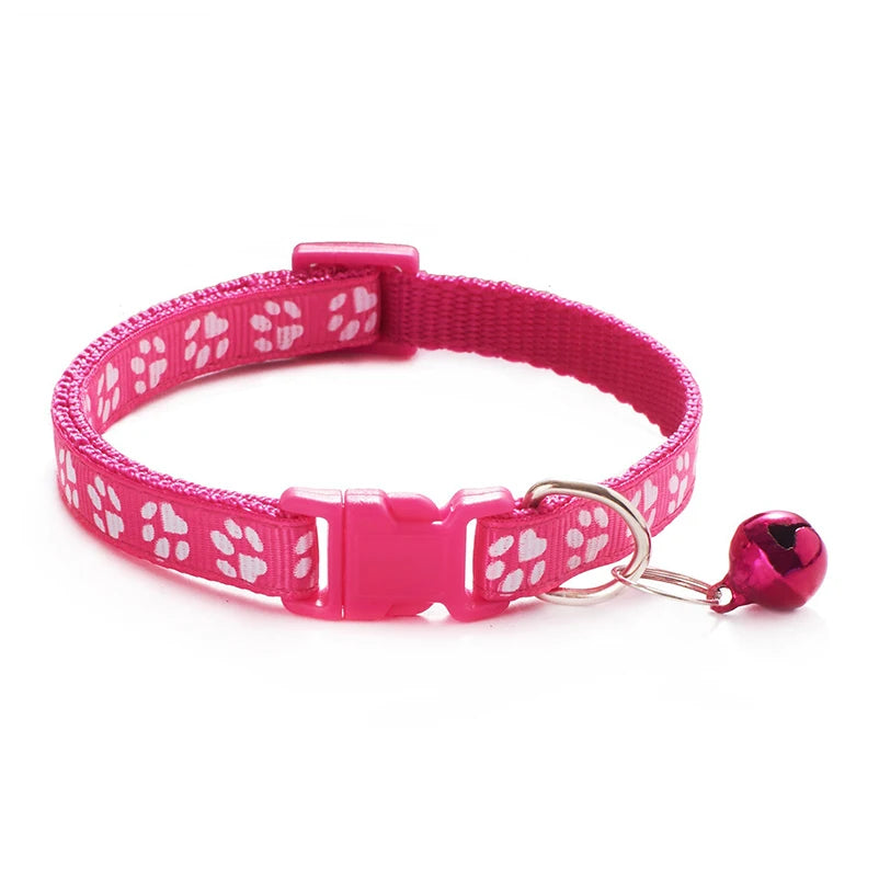 Color Printed Pet Bell Collar | Multi-Color Cat and Puppy Collar
