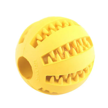 Nontoxic Bite Resistant Dog Toy Ball | Treat Feeder and Tooth Cleaning Ball