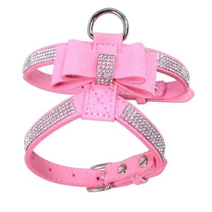 Rhinestone Anti-Strike Pet Chest Strap and Leash | Stylish Pet Control