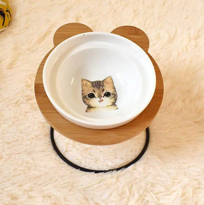 Spine Protection Bowl Holder for Cat Food and Water | Elevated Pet Feeder