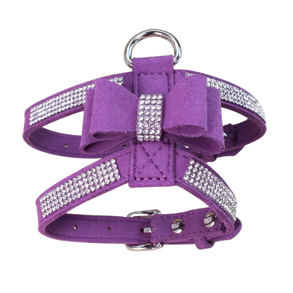 Rhinestone Anti-Strike Pet Chest Strap and Leash | Stylish Pet Control