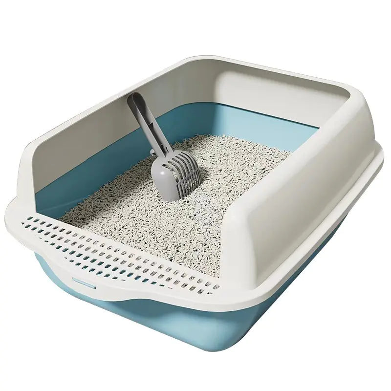 Large Semi-Enclosed Cat Litter Box with Removable Parts | Easy Clean