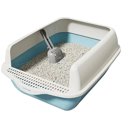 Large Semi-Enclosed Cat Litter Box with Removable Parts | Easy Clean