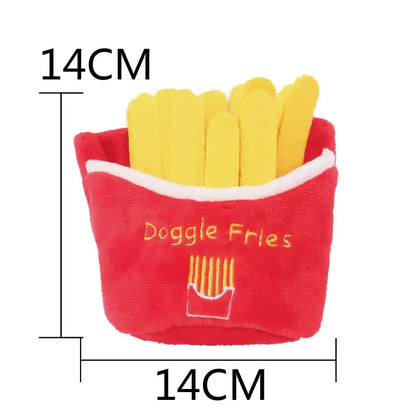 Cute Burger Fruit Dog Toy with Voice Feature