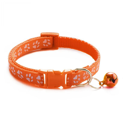 Color Printed Pet Bell Collar | Multi-Color Cat and Puppy Collar