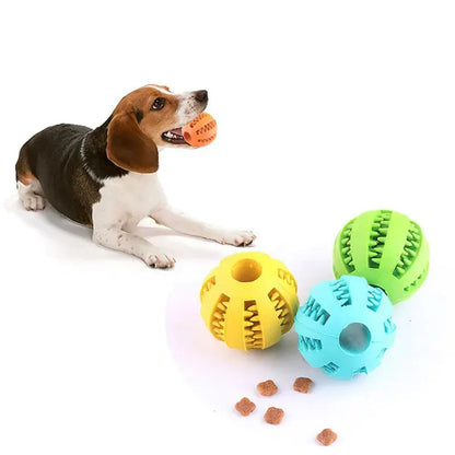 Nontoxic Bite Resistant Dog Toy Ball | Treat Feeder and Tooth Cleaning Ball