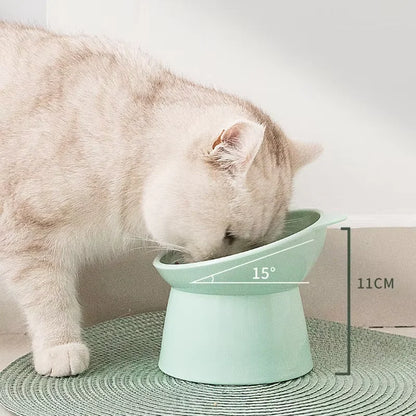 Pet feeding bowl Diagonal neck guard