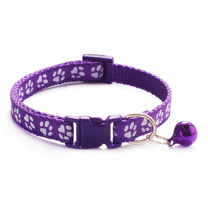 Color Printed Pet Bell Collar | Multi-Color Cat and Puppy Collar