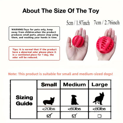 Nontoxic Bite Resistant Dog Toy Ball | Treat Feeder and Tooth Cleaning Ball
