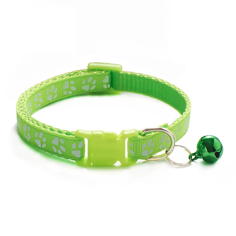 Color Printed Pet Bell Collar | Multi-Color Cat and Puppy Collar