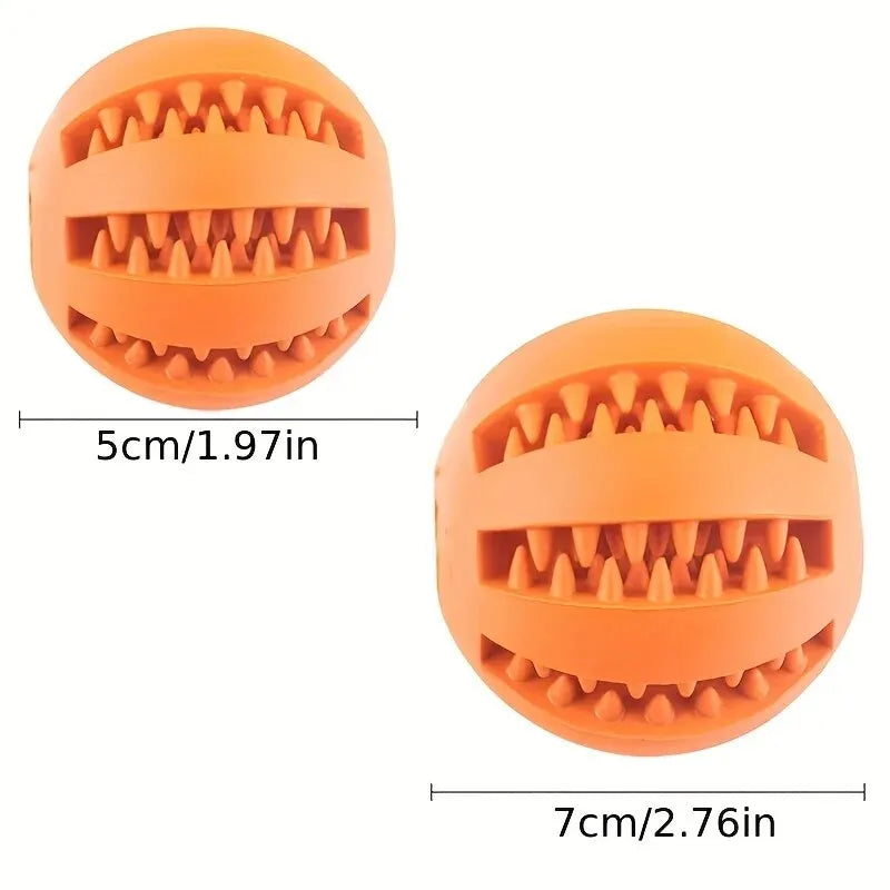 Nontoxic Bite Resistant Dog Toy Ball | Treat Feeder and Tooth Cleaning Ball