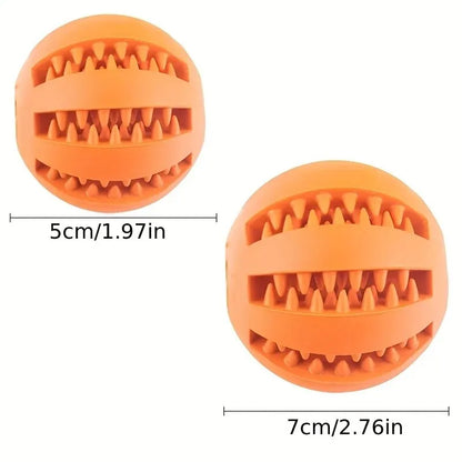 Nontoxic Bite Resistant Dog Toy Ball | Treat Feeder and Tooth Cleaning Ball