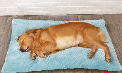 Long Warm Plush Dog Bed with Quilted Base - 4 Sizes | Cozy Pet Bed
