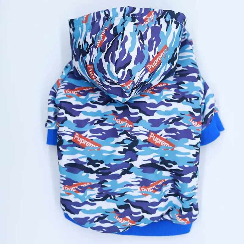 Camouflage Pet Hoodie with Printed Design | Stylish Dog & Cat Wear