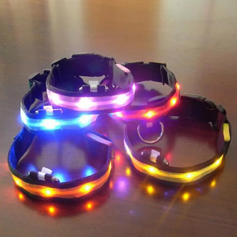 LED Dog Collar with Light Strip for Illumination