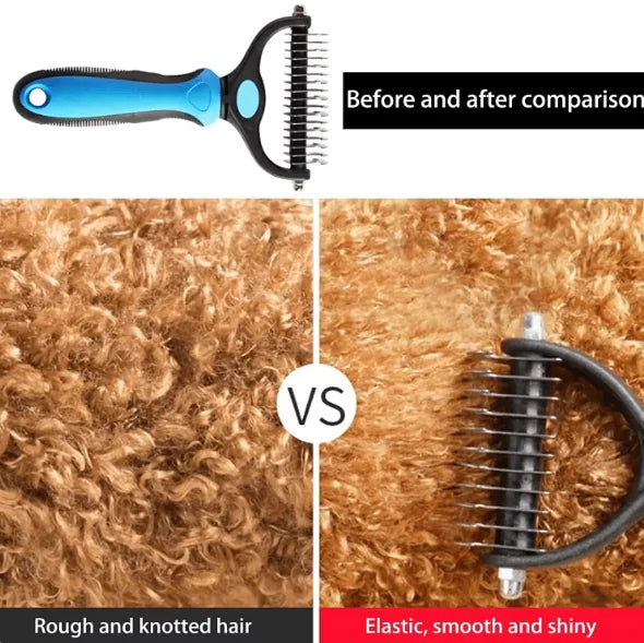 Professional Double-Sided Pet Grooming Brush | Detangling Comb