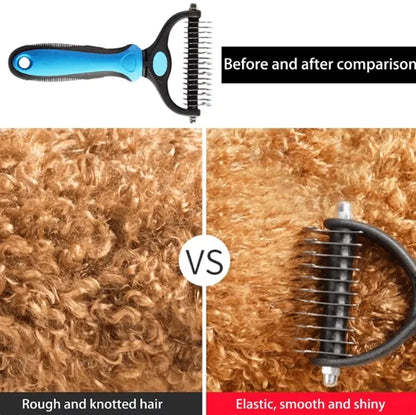 Professional Double-Sided Pet Grooming Brush | Detangling Comb