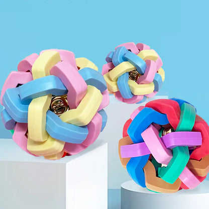 Colorful Bite Resistant Bell Ball Toy for Pets | Interactive Fun