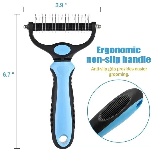 Professional Double-Sided Pet Grooming Brush | Detangling Comb