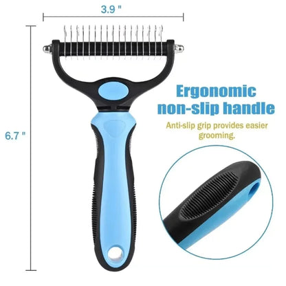 Professional Double-Sided Pet Grooming Brush | Detangling Comb