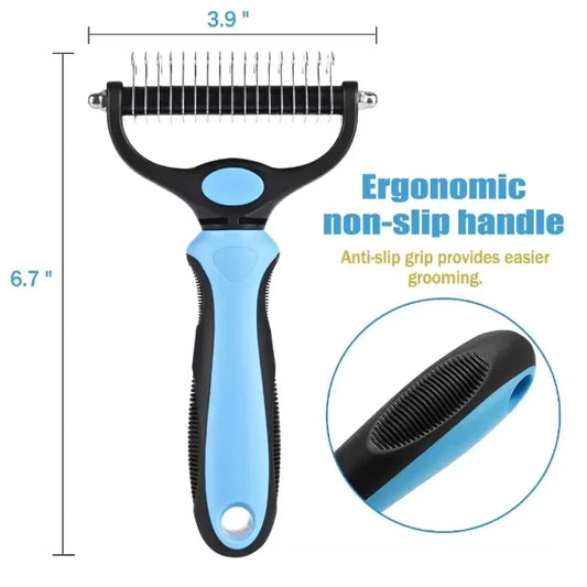 Professional Double-Sided Pet Grooming Brush | Detangling Comb